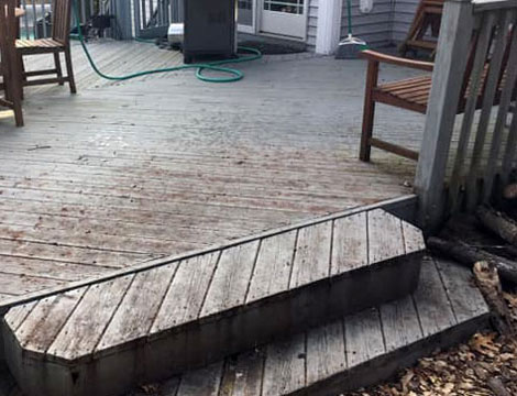 before view of wood deck cleaning and refinishing service in grand rapids, mi