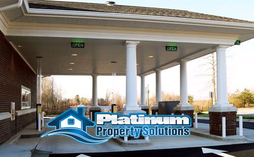 cleaning and pressure washing gas stations and drive thru lanes for commercial buildings in grand rapids, mi