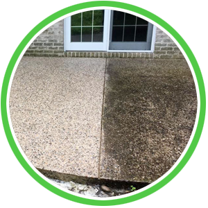 concrete patio cleaning with platinum property solutions soft washing technique