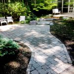 concrete paver cleaning removes moss on walkway